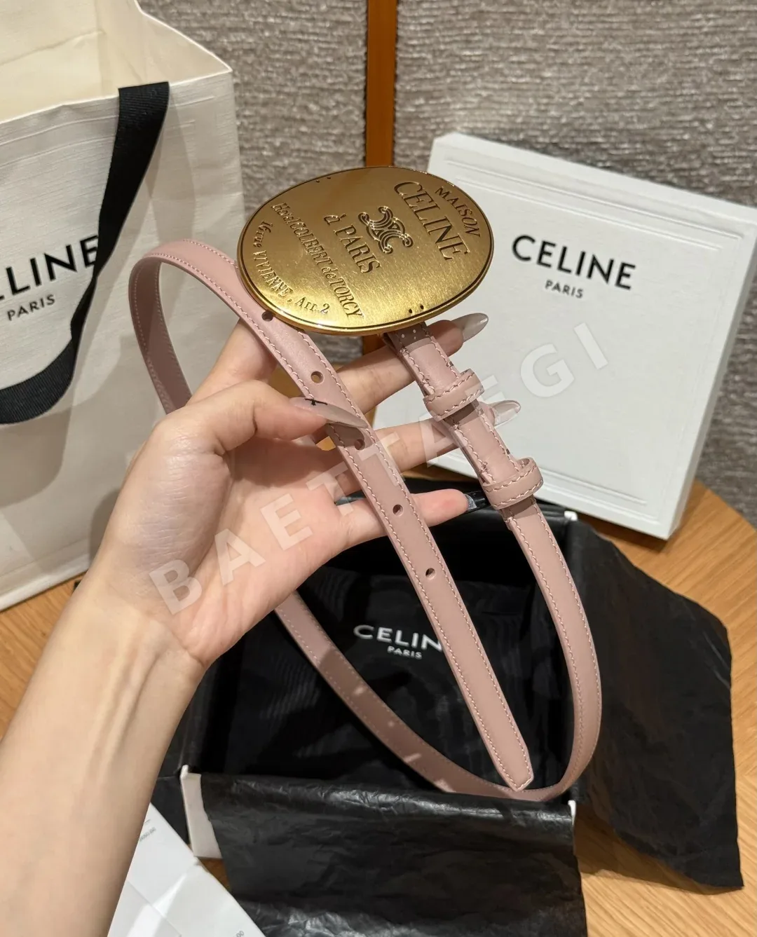 셀린느 라펠 버클 가죽 벨트 13MM 상세 이미지 9
