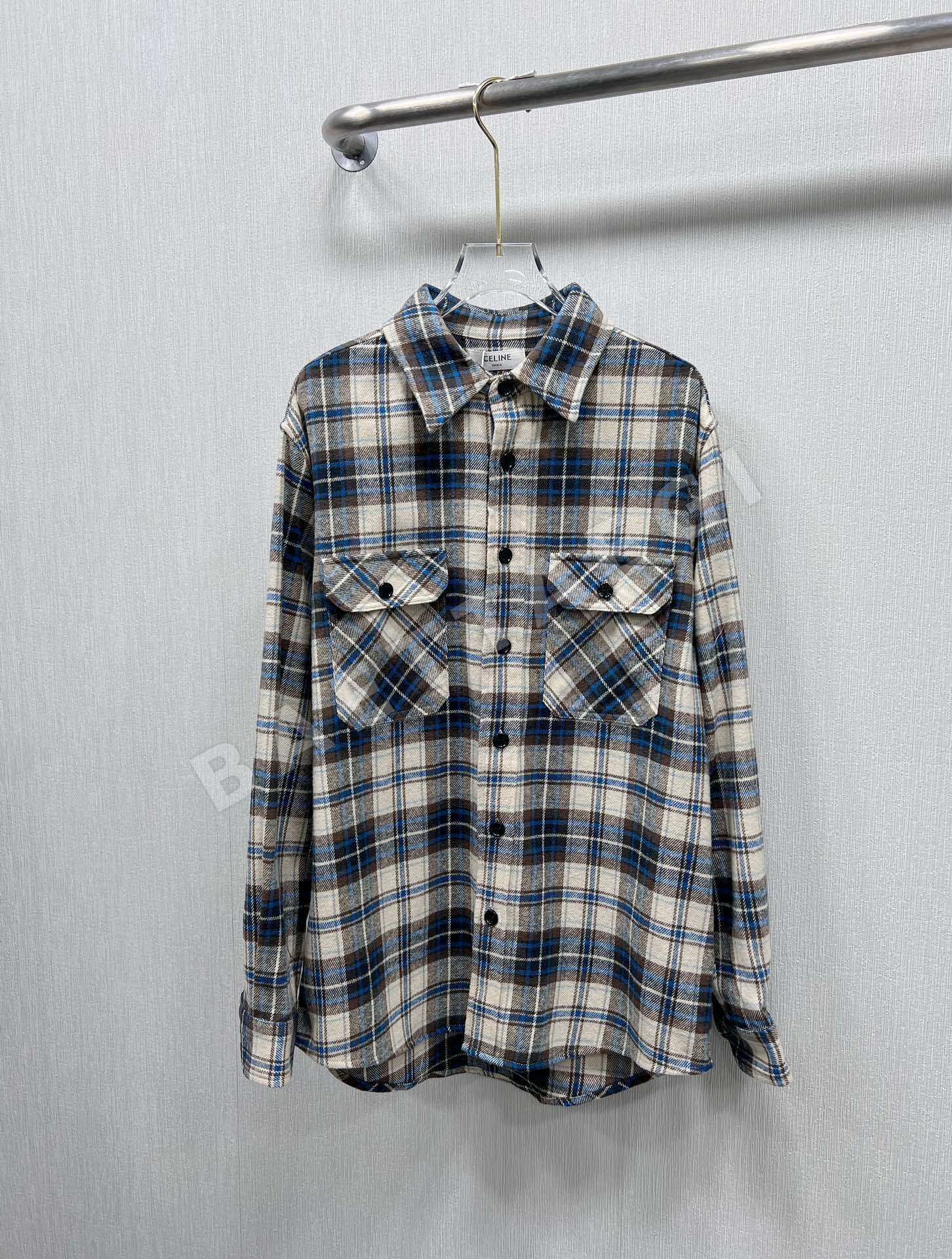 셀린느 체크 긴팔 셔츠 53249