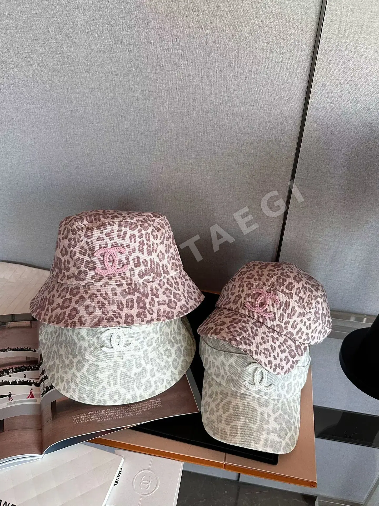 샤넬 호피 패턴 코튼 야구모자 82581