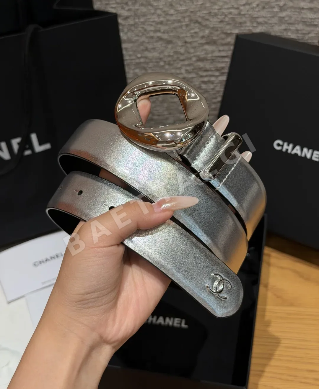 샤넬 가죽 더블 C 로고 벨트 30mm 상세 이미지 2