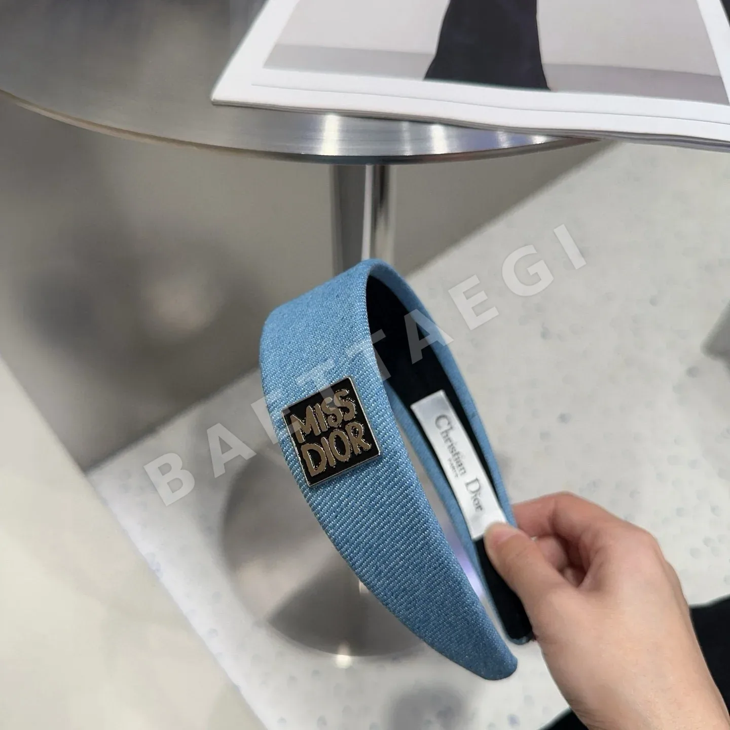 디올 CD 데님 헤드밴드 상세 이미지 6