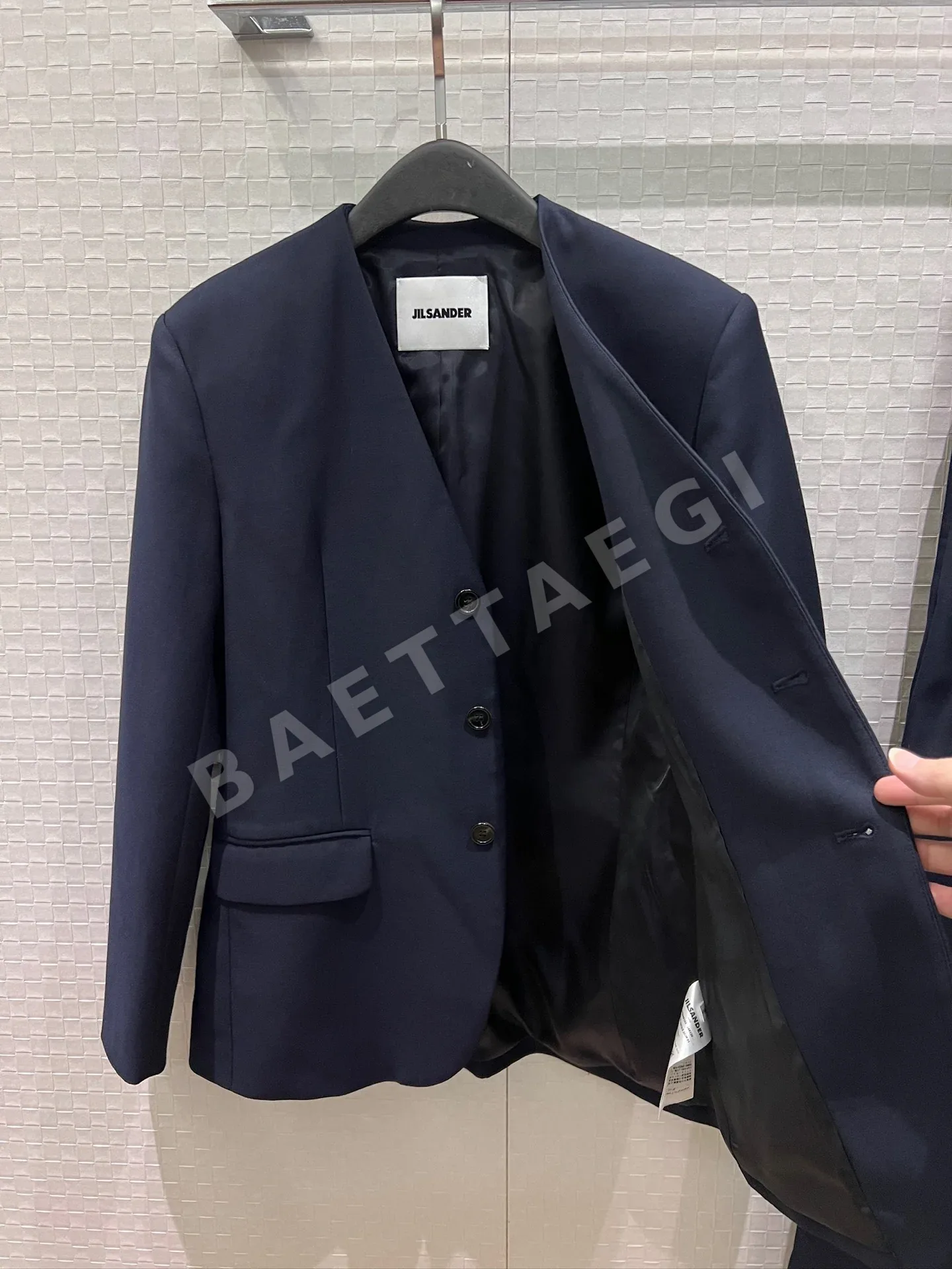 질샌더 울 V넥 블레이저 와이드 팬츠 세트 상세 이미지 3
