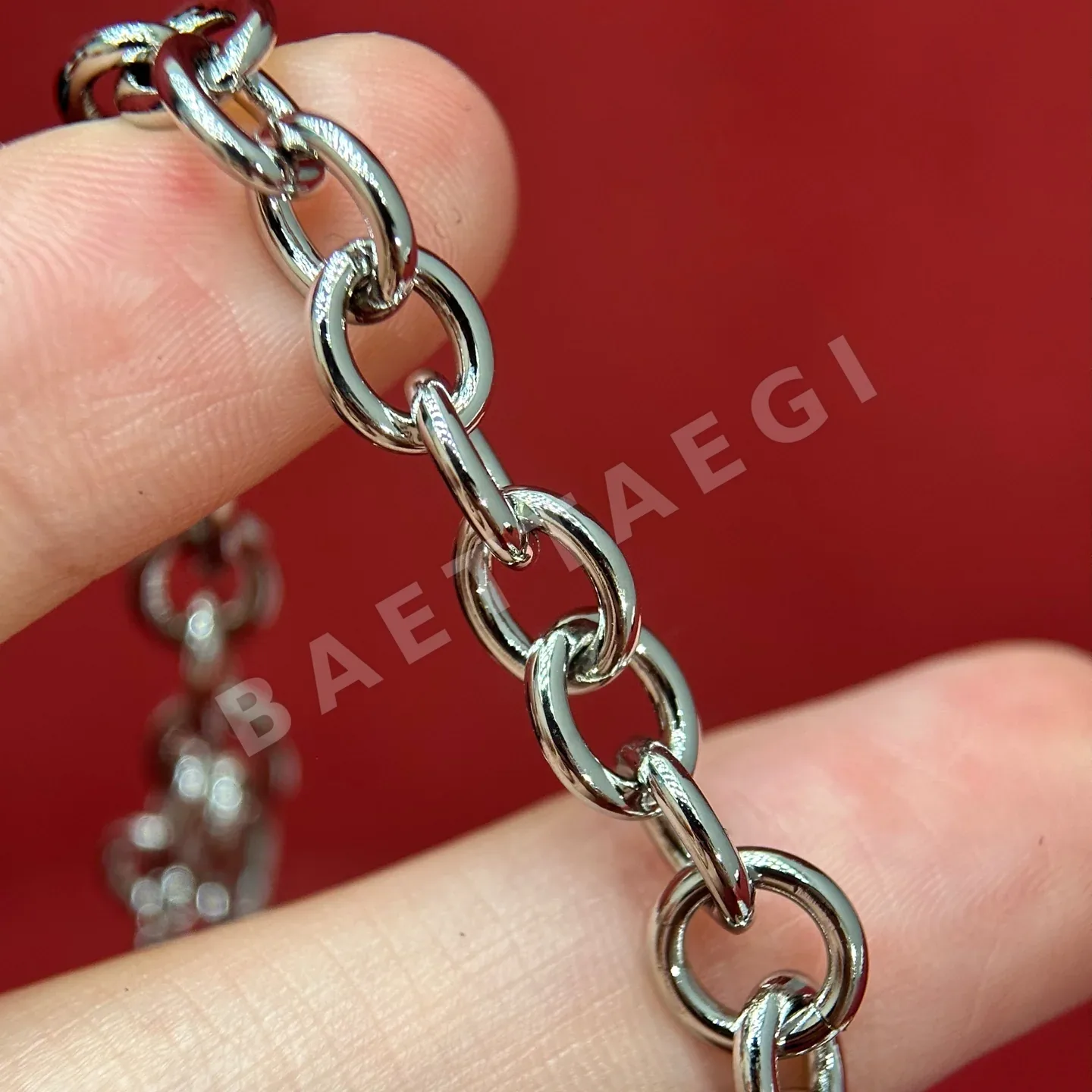 샤넬 더블 C 라인스톤 장식 목걸이 상세 이미지 6