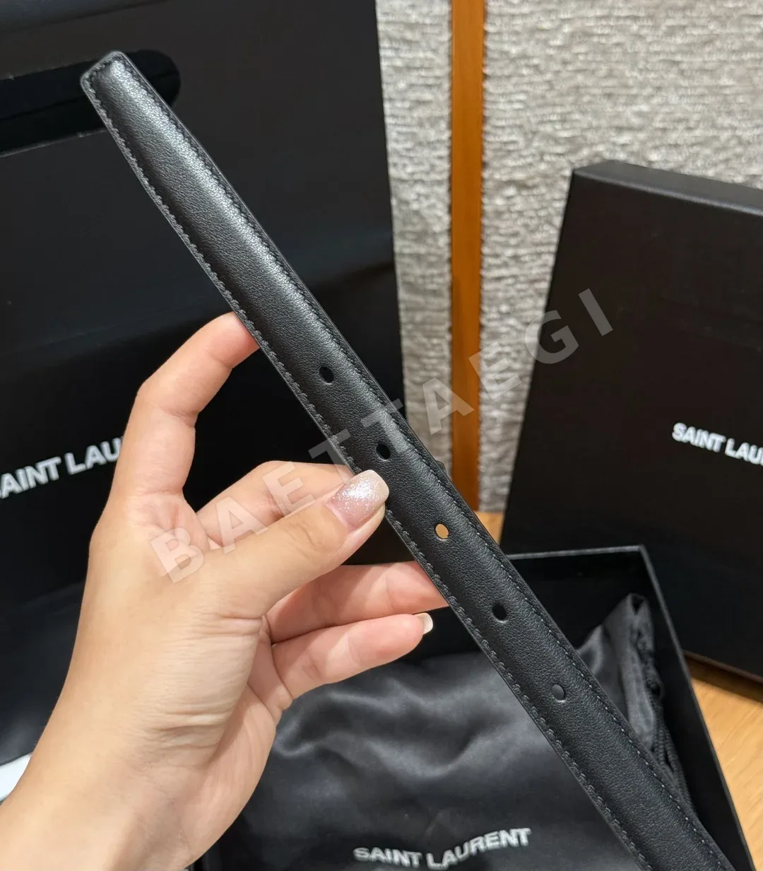 생로랑 카산드라 로고 레더 벨트 20mm 상세 이미지 9