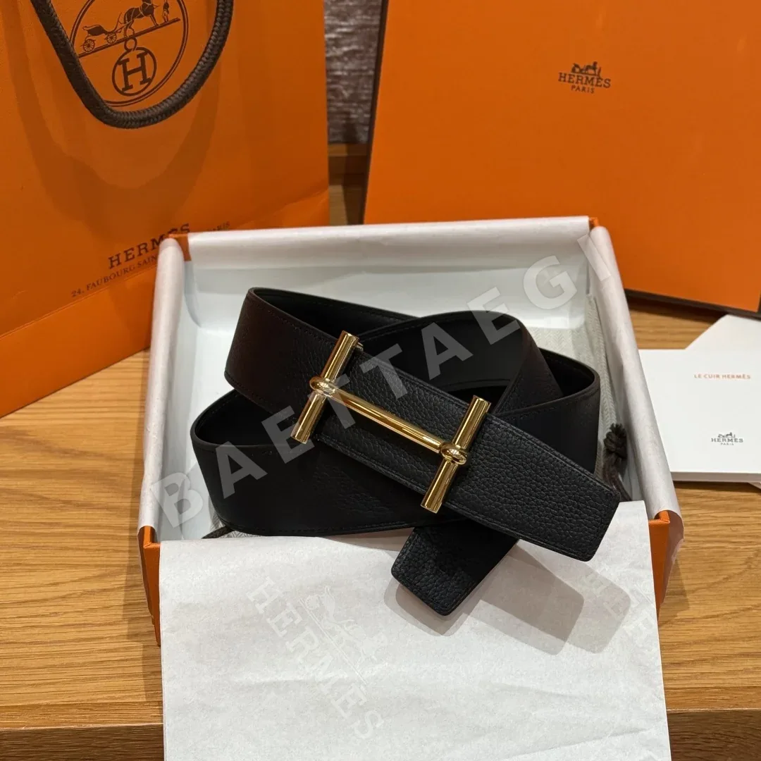 에르메스 당클르 양면 가죽 벨트 175619