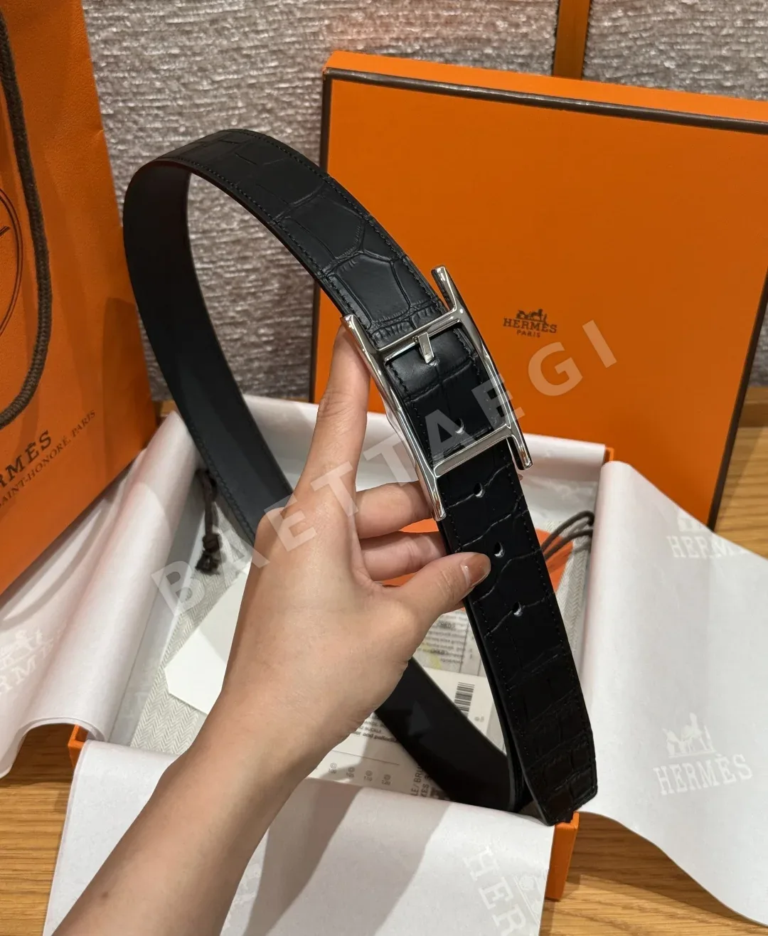 에르메스 퀜틴 32 리버시블 가죽 벨트 상세 이미지 3