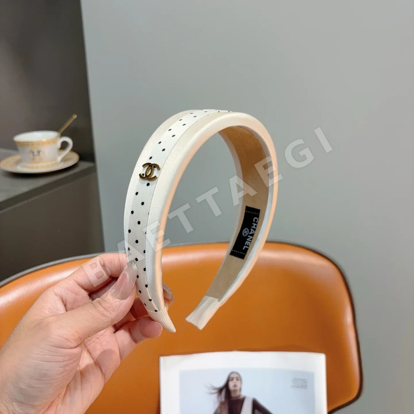샤넬 도트 패턴 헤어밴드 상세 이미지 3