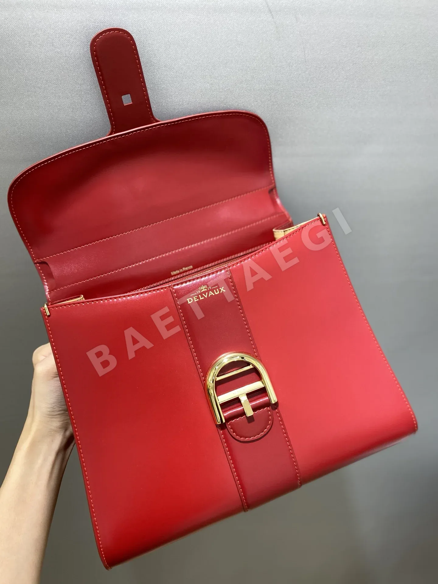 델보 28 cm 인디언 레드 트리콜로르 가방 상세 이미지 6