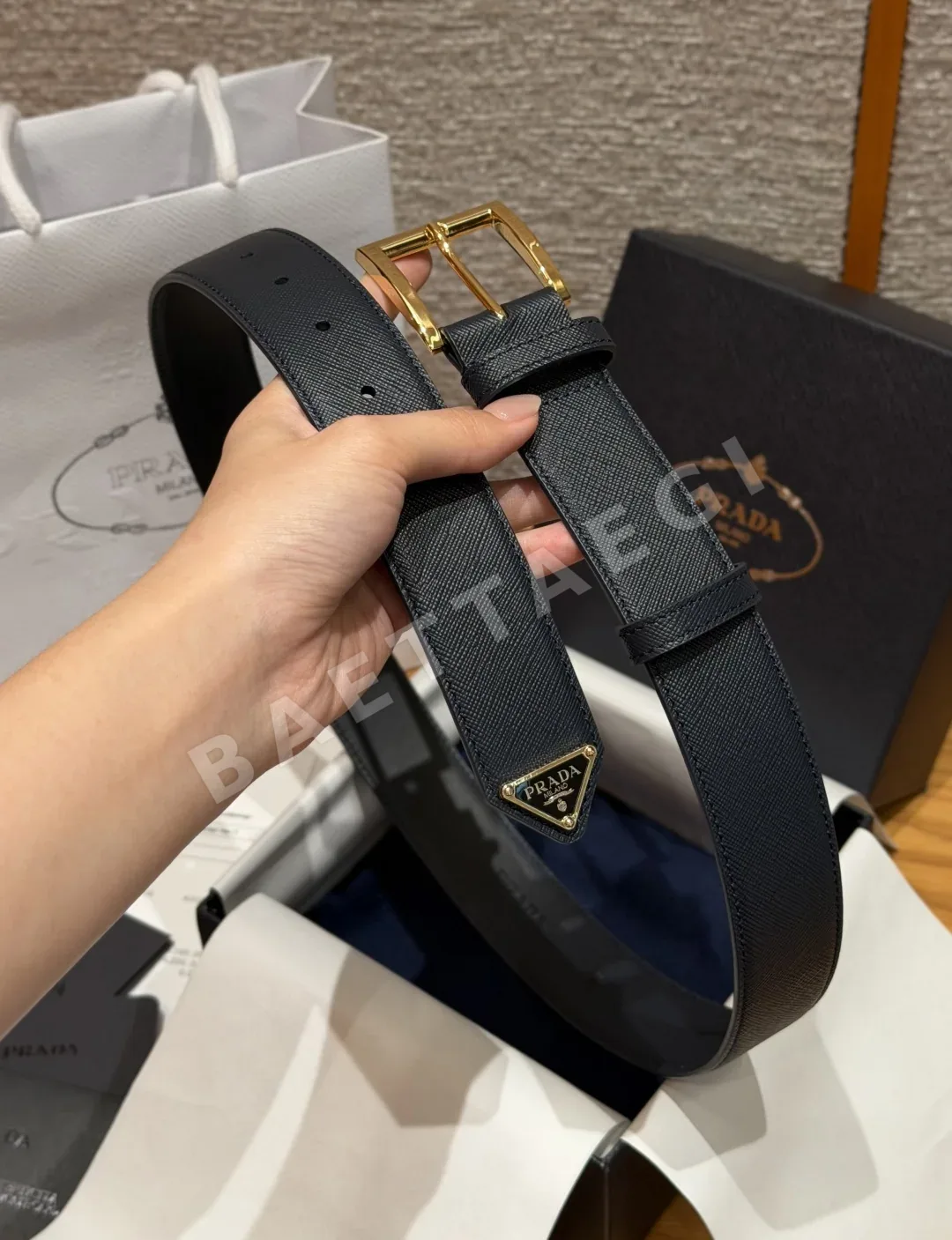 프라다 사피아노 가죽 33mm 남성 벨트 상세 이미지 4