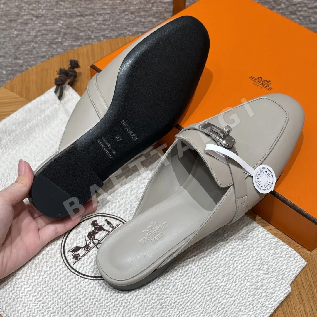 에르메스 이즈 뮬 Goatskin 페블 베이지 상세 이미지 7