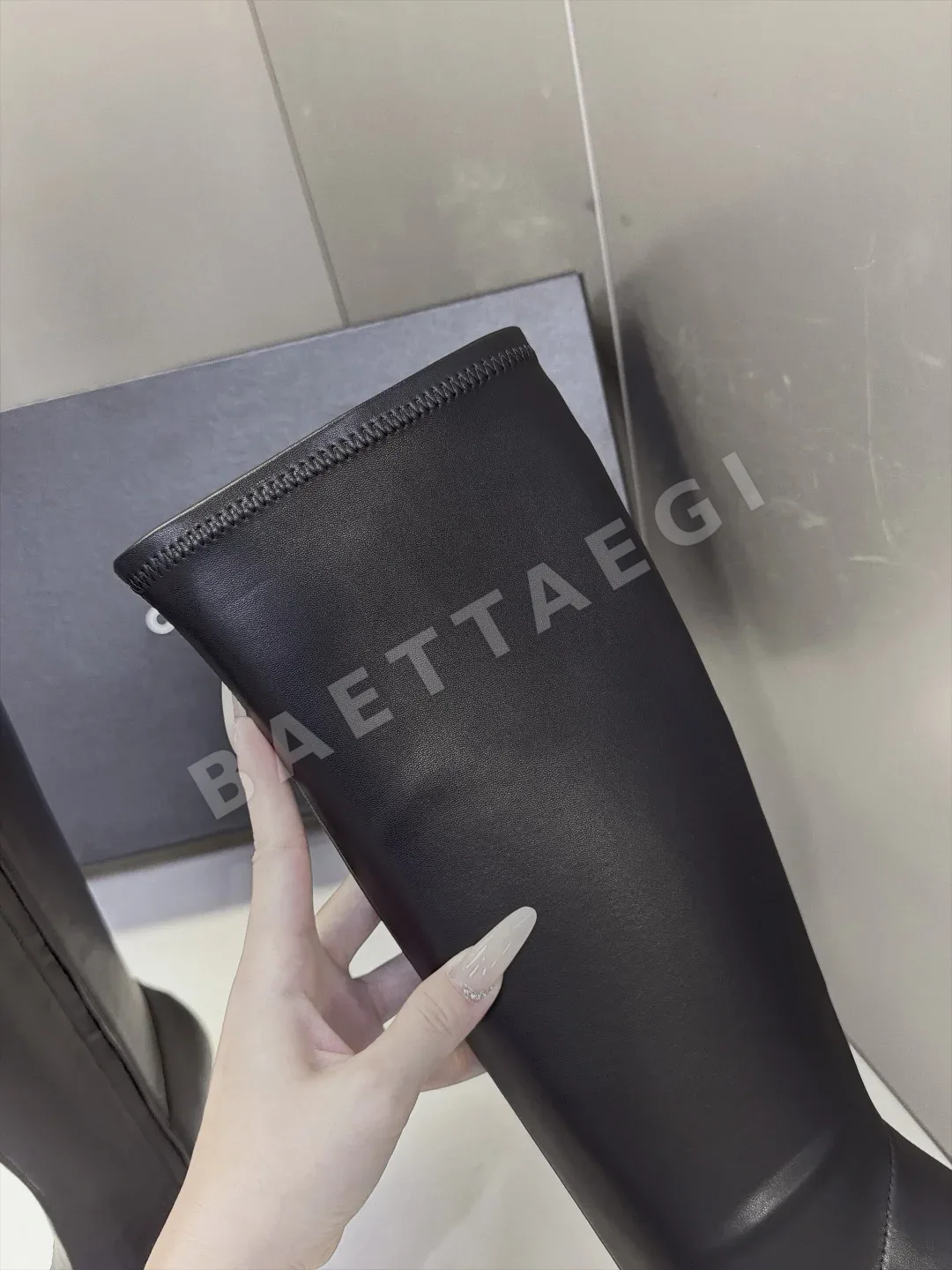 샤넬 부츠 여성 블랙 가죽 상세 이미지 8