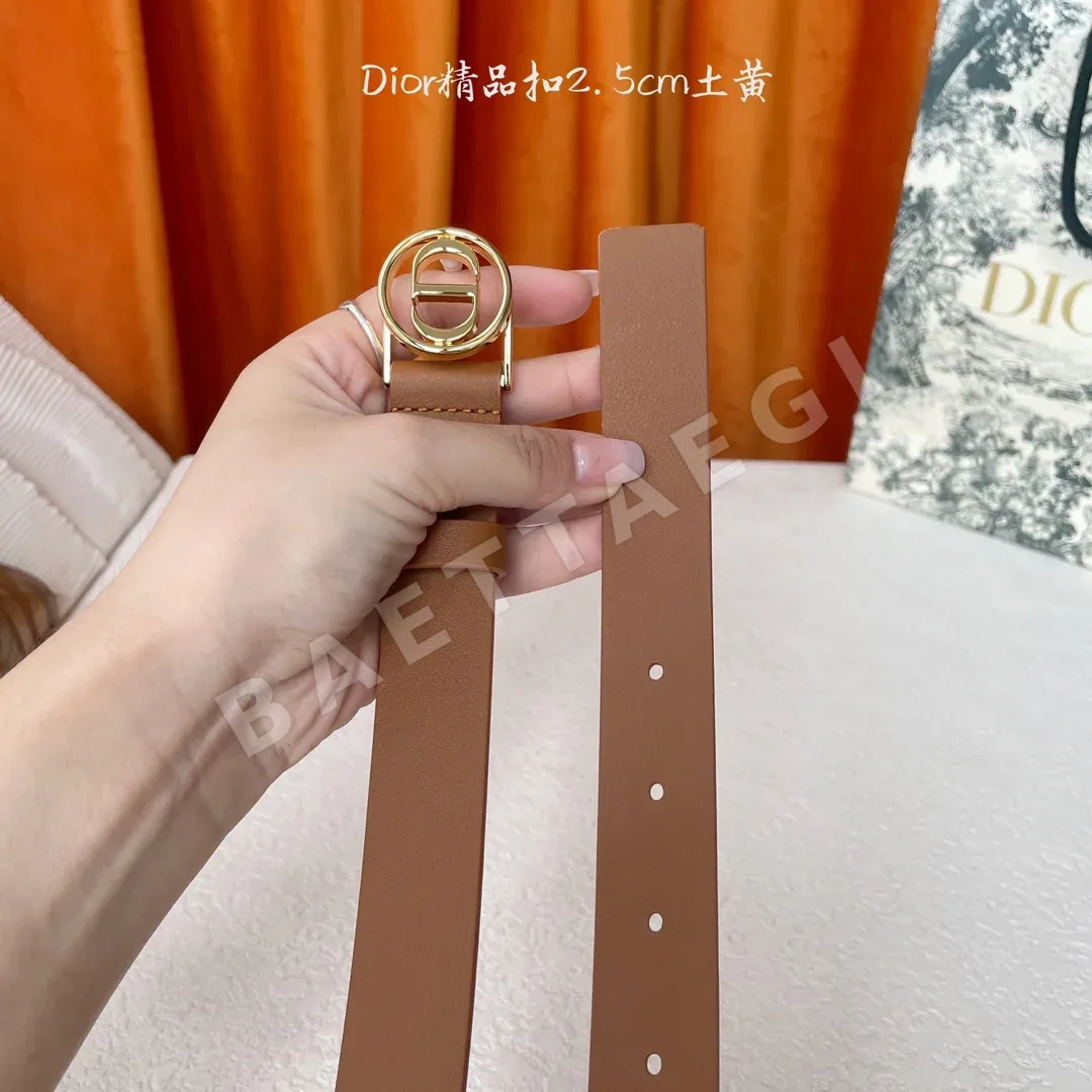 디올 골드 CD 버클 송아지가죽 벨트 상세 이미지 4