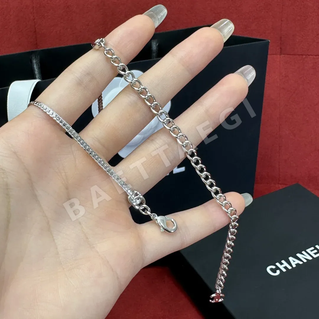 샤넬 스네이크본 체인 더블 C 목걸이 상세 이미지 4