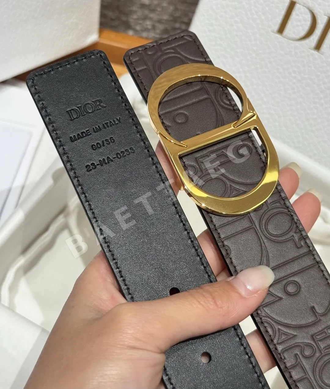 디올 35mm 양면 가죽 벨트 상세 이미지 6