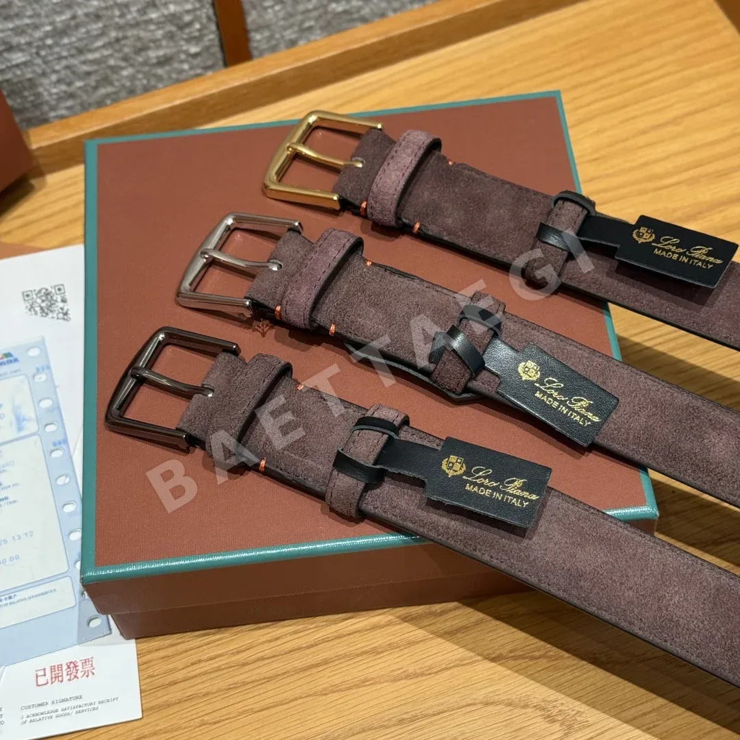 로로피아나 알사벨 송아지가죽 스웨이드 남성 벨트 상세 이미지 4