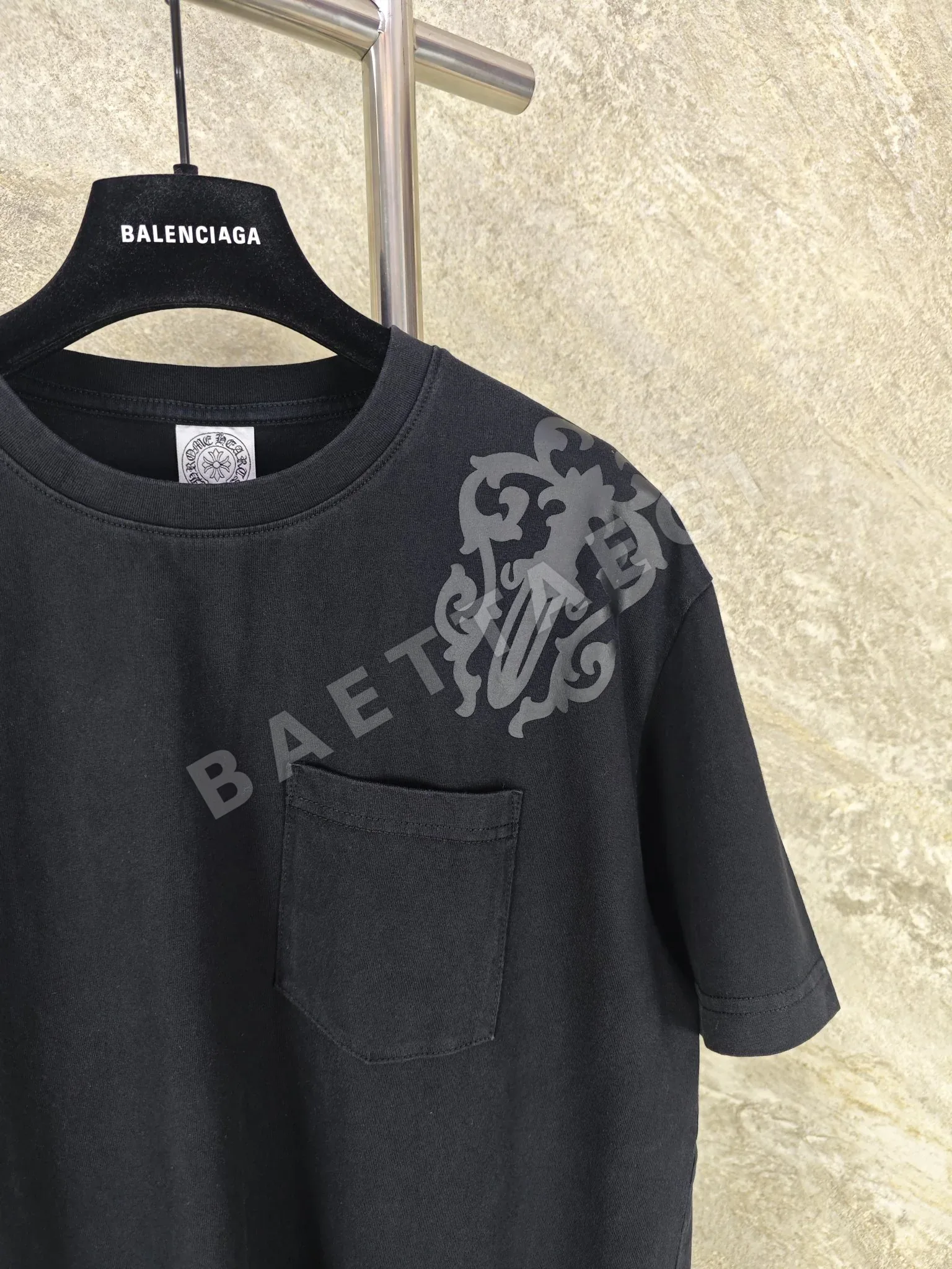 크롬하츠 남성 26수 기모 코튼 반팔 티셔츠 상세 이미지 5