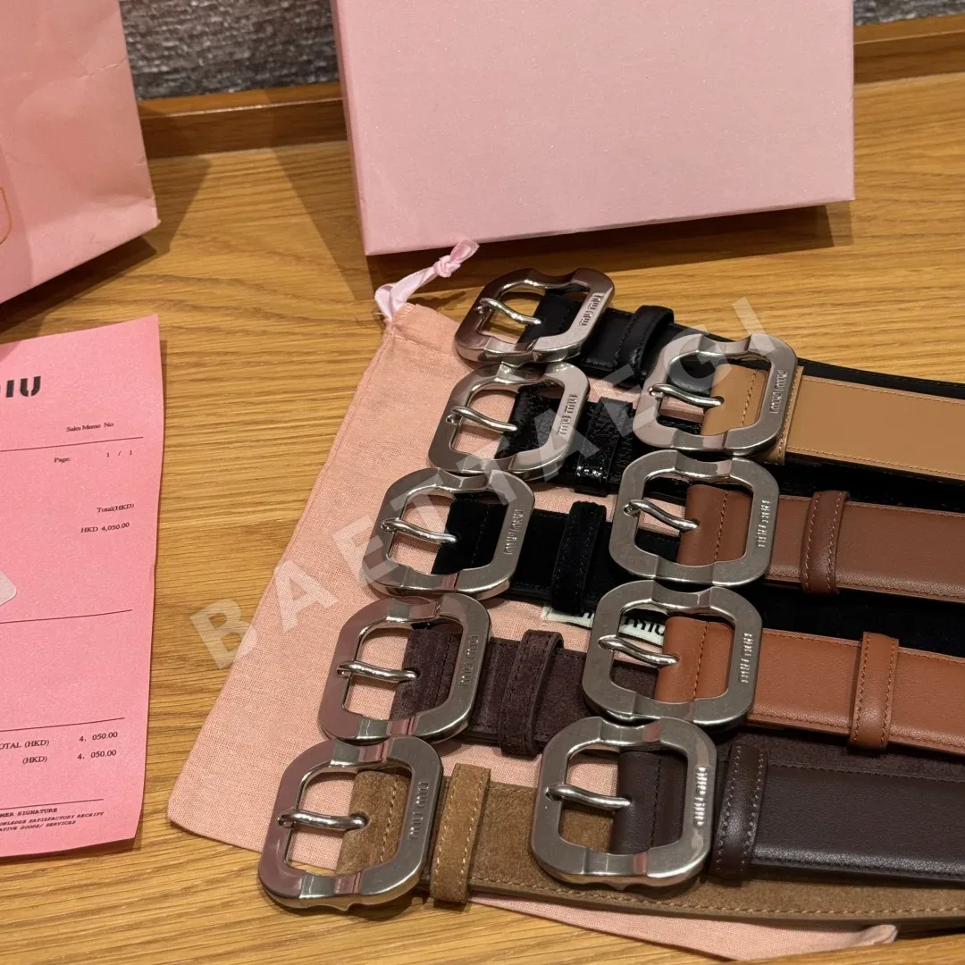 미우미우 스웨이드 가죽 벨트 상세 이미지 5