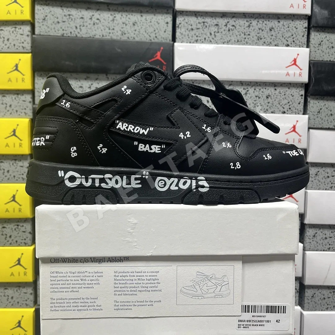 오프화이트 아웃 오브 오피스 OOO 로우 탑스 블랙 202440 Off White Out Of Office OOO Low Tops