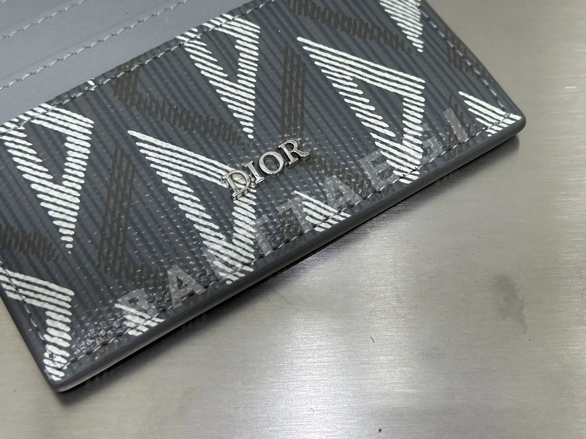 디올 CD 아이콘 블랙 가죽 카드 지갑 상세 이미지 2