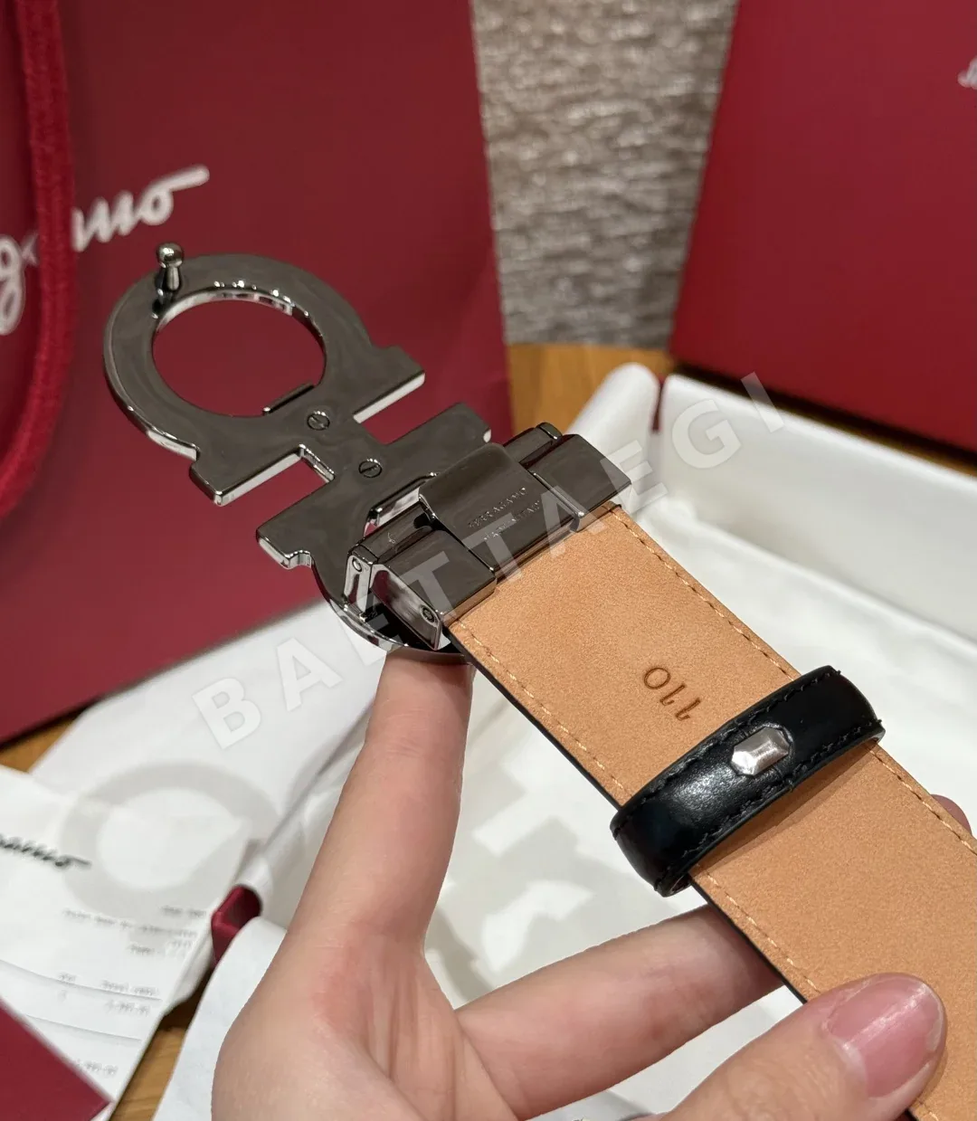 페레가모 간치니 버클 양면 조절 벨트 상세 이미지 7
