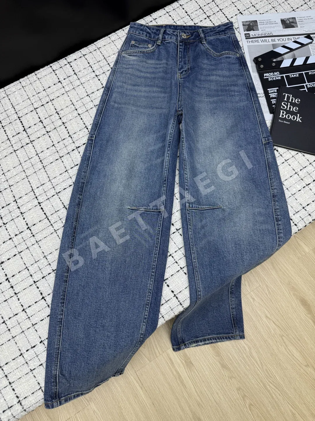 루이비통 커브컷 와이드 레그 여성 바지 상세 이미지 4