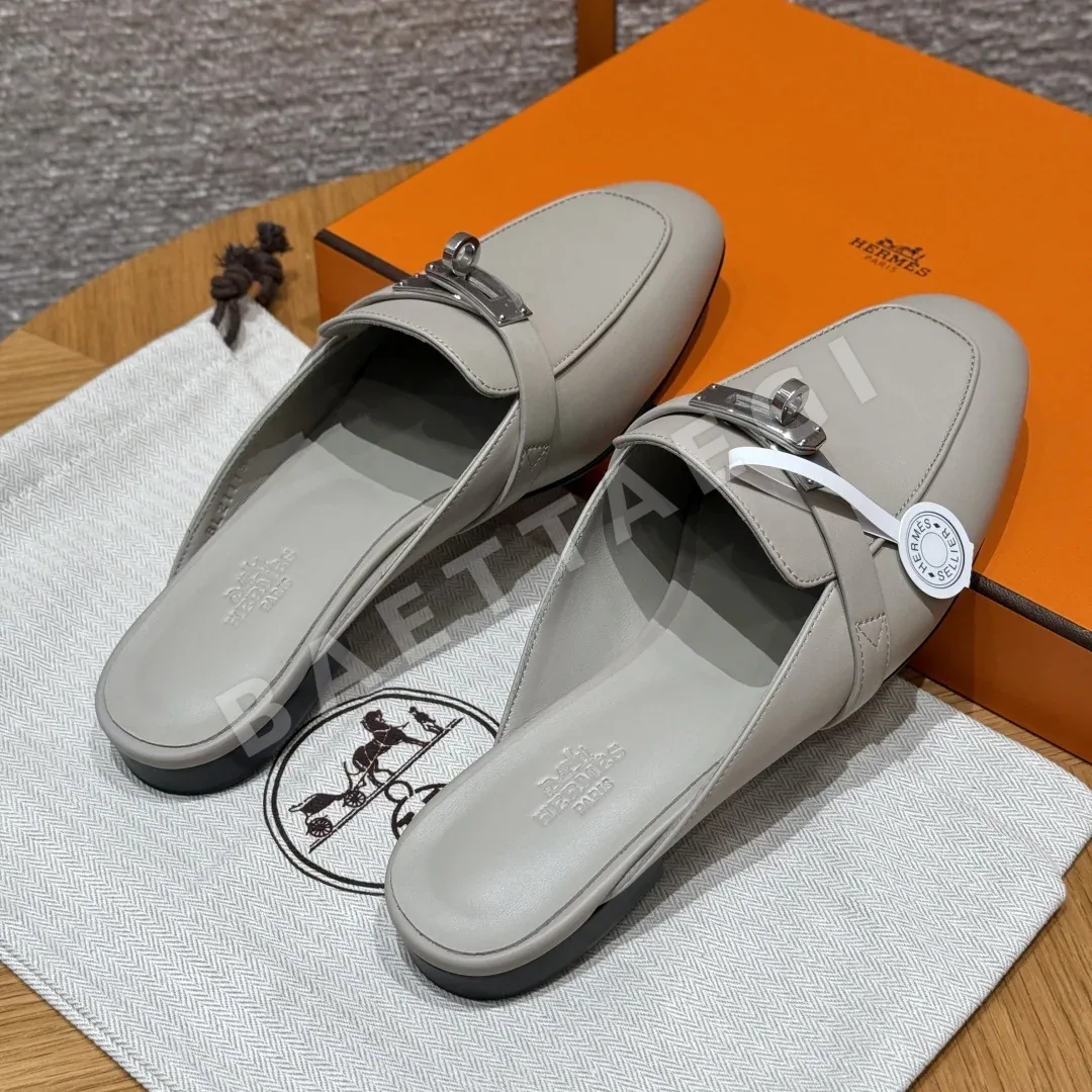 에르메스 이즈 뮬 Goatskin 페블 베이지 상세 이미지 6