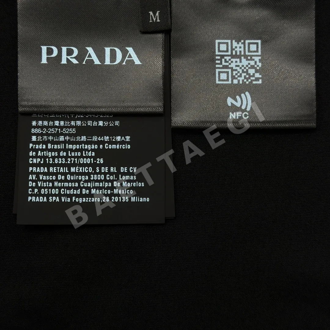 프라다 자수 프린트 카라 반팔 폴로셔츠 상세 이미지 9