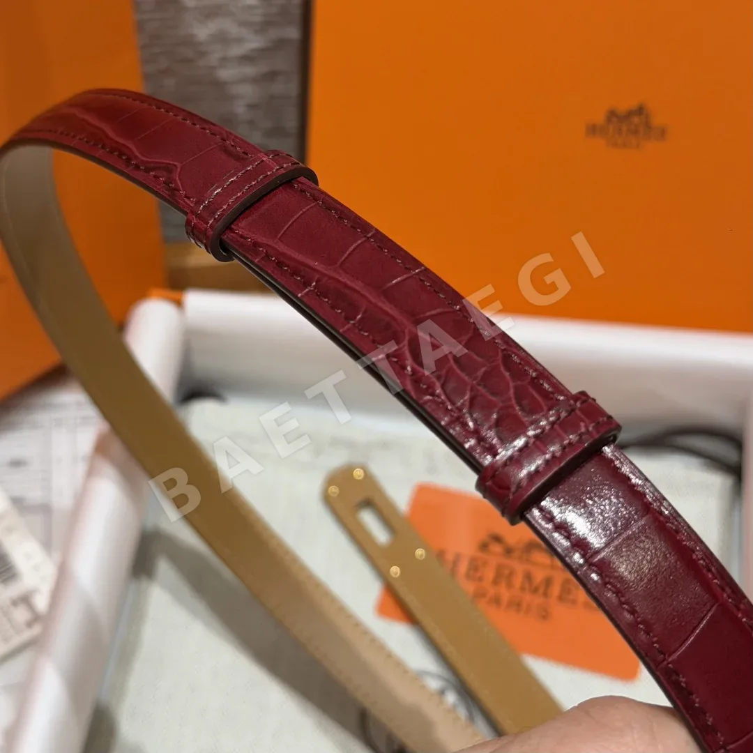 에르메스 켈리 버클 크로커다일 에펨 벨트 18mm 상세 이미지 9