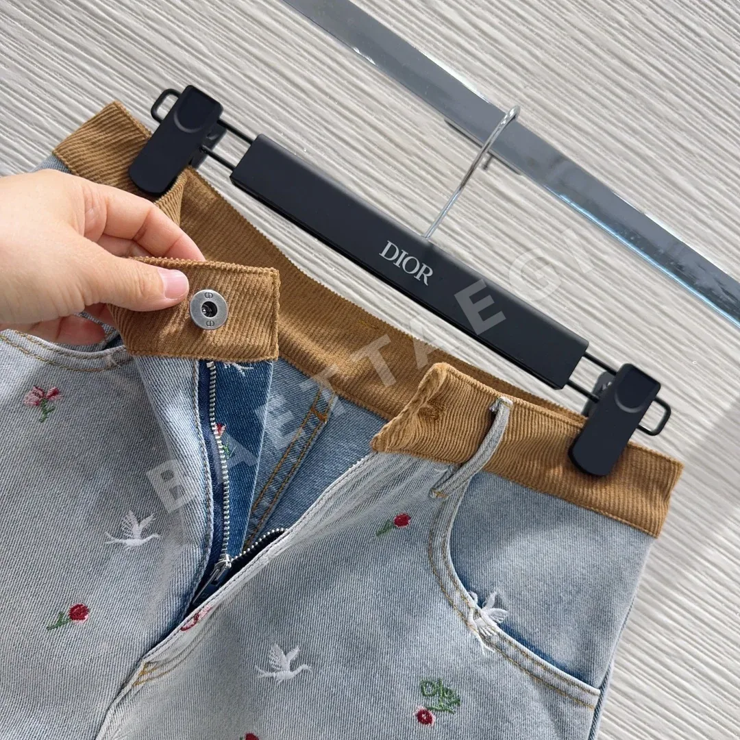 디올 발효 워시 코튼 데님 여성 바지 상세 이미지 4