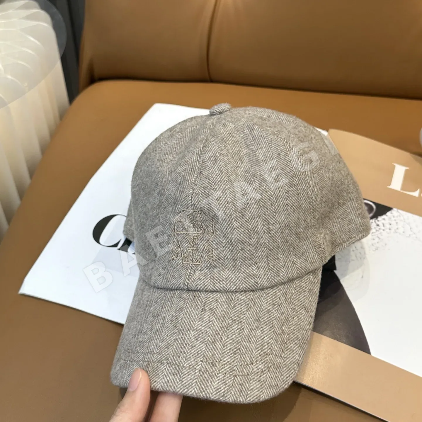 브루넬로쿠치넬리 헤링본 베이스볼 캡 상세 이미지 2