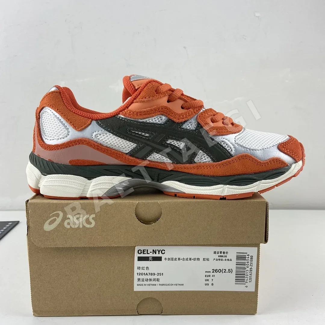 아식스 [M] 젤 NYC 1201A789-251 200500 Asics Gel-NYC Oatmeal Forest Green Orange 상세 이미지 2