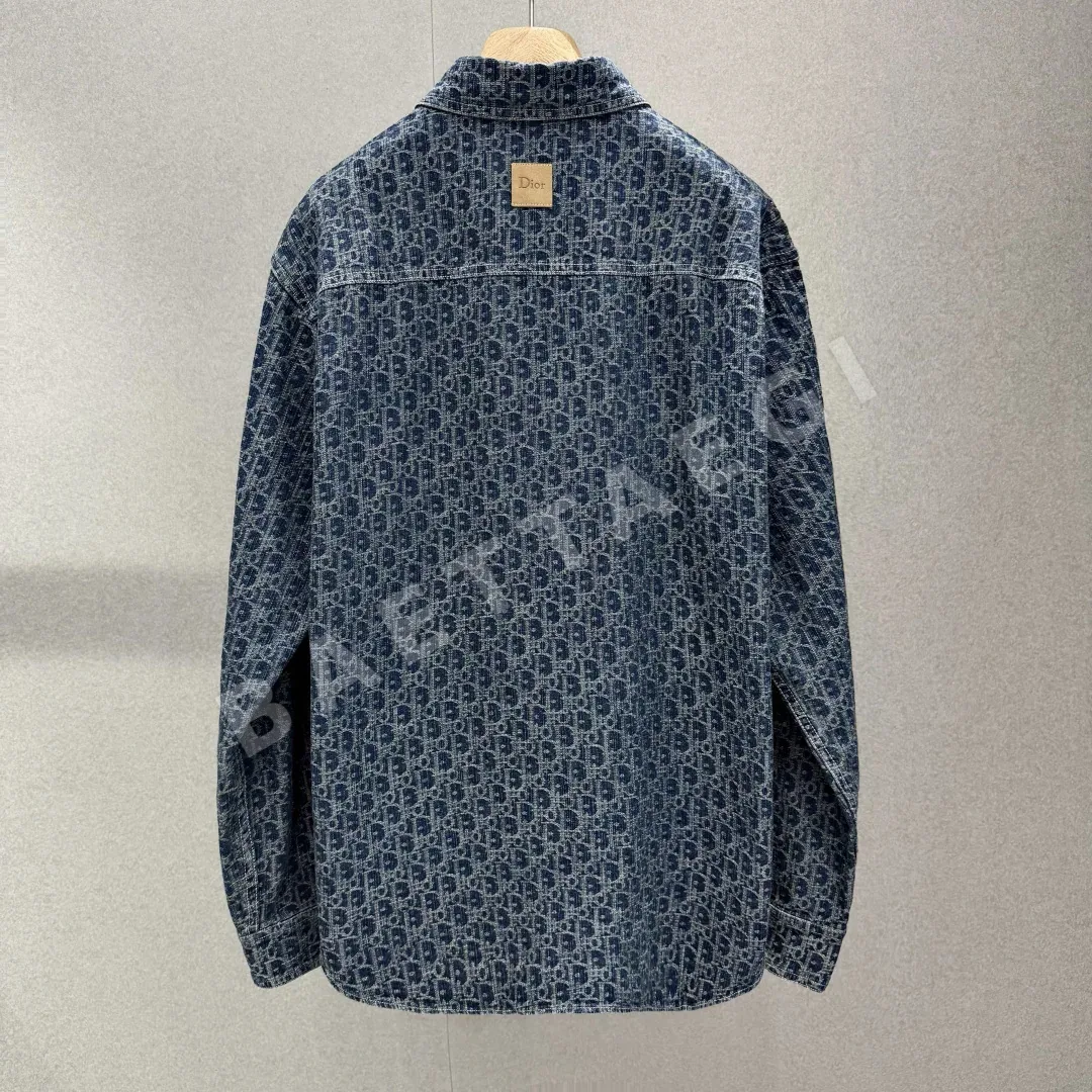 디올 오블리크 프린트 데님 긴팔 셔츠 상세 이미지 2