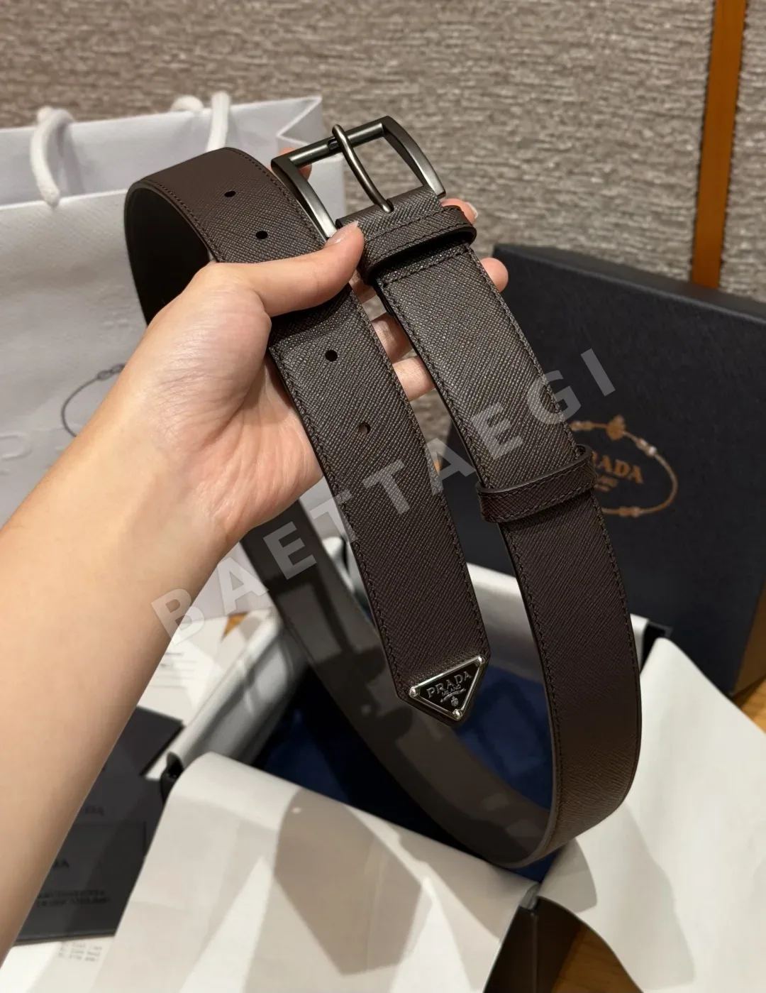 프라다 사피아노 가죽 33mm 남성 벨트 상세 이미지 3
