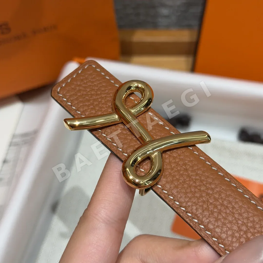 에르메스 H 크루아지에르 양면 가죽 여성 벨트 상세 이미지 6
