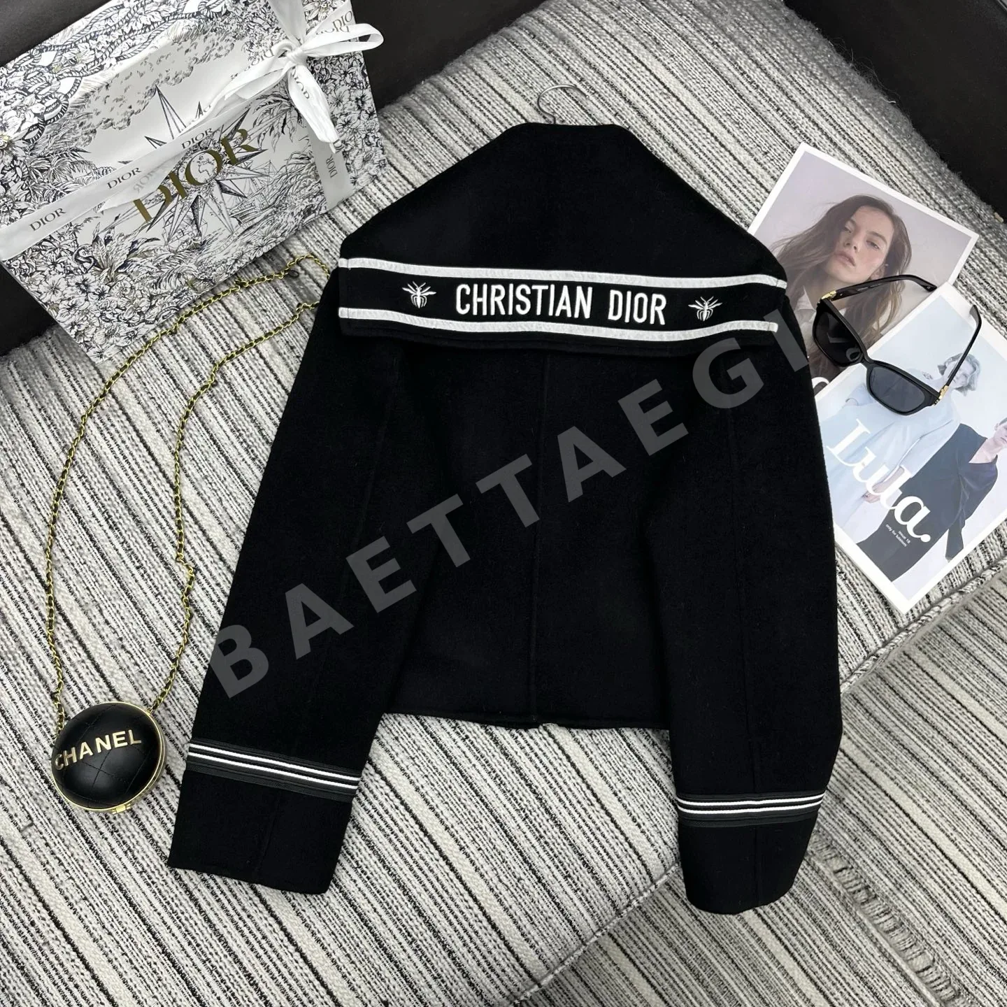 디올 네이비 울 더블페이스 자켓 상세 이미지 9
