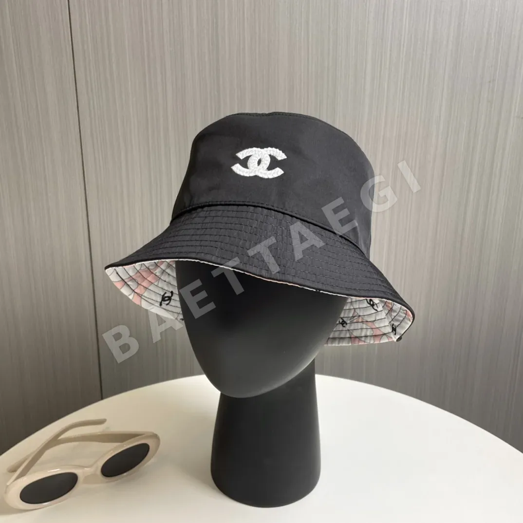 샤넬 더블 C 로고 버킷 햇 모자 185534