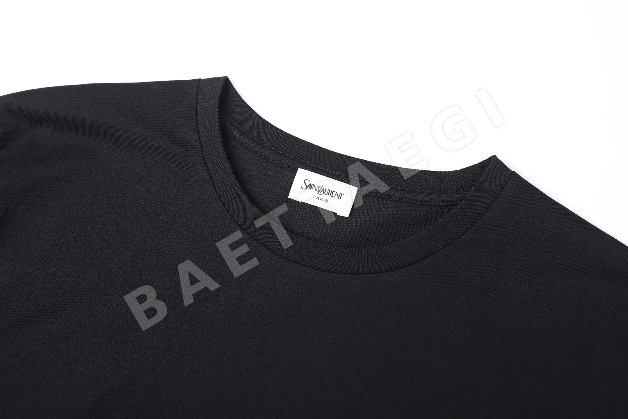 생로랑 클래식 로고 크루넥 반팔 티셔츠 상세 이미지 3