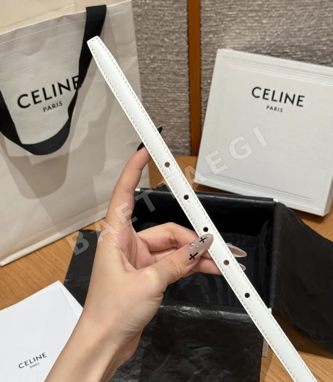셀린느 메종 13mm 트리옹 가죽 벨트 상세 이미지 8
