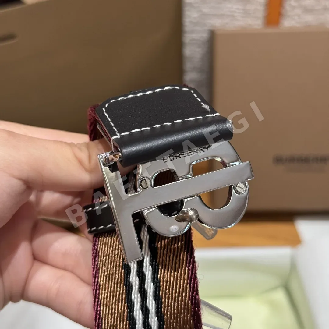 버버리 메시 가죽 벨트 35MM 상세 이미지 3