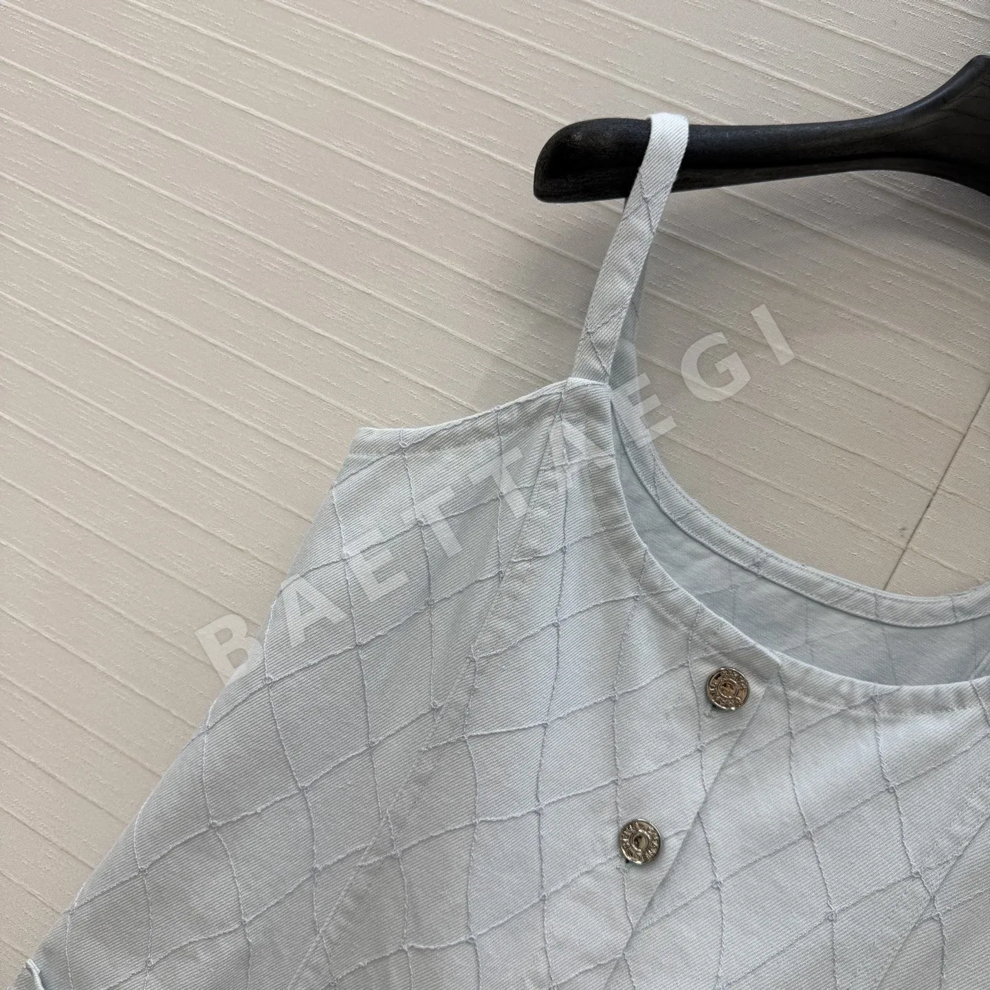 샤넬 자수 데님 서스펜더 여성 원피스 상세 이미지 4