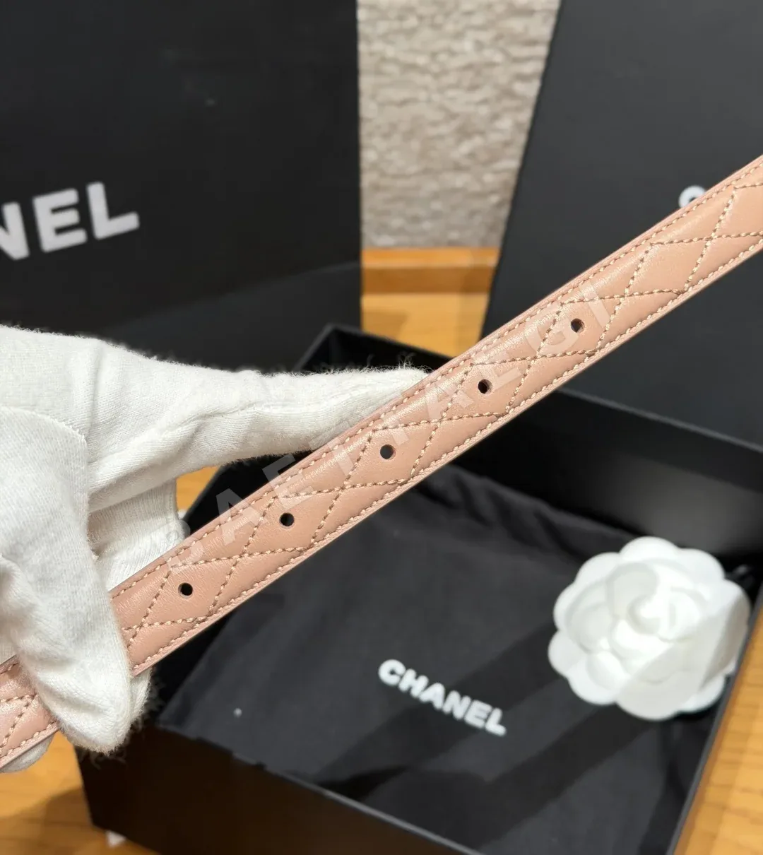 샤넬 퀼팅 램스킨 20mm 벨트 상세 이미지 7