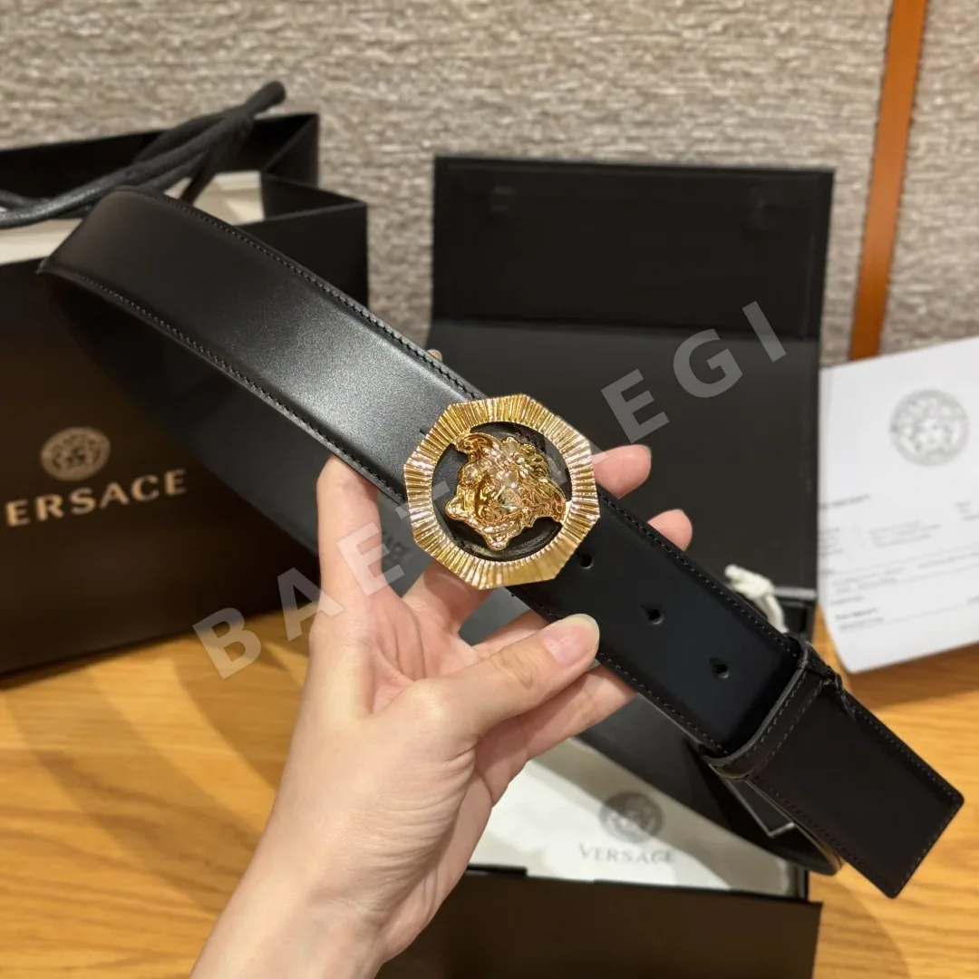 베르사체 메두사 버클 가죽 벨트 상세 이미지 3