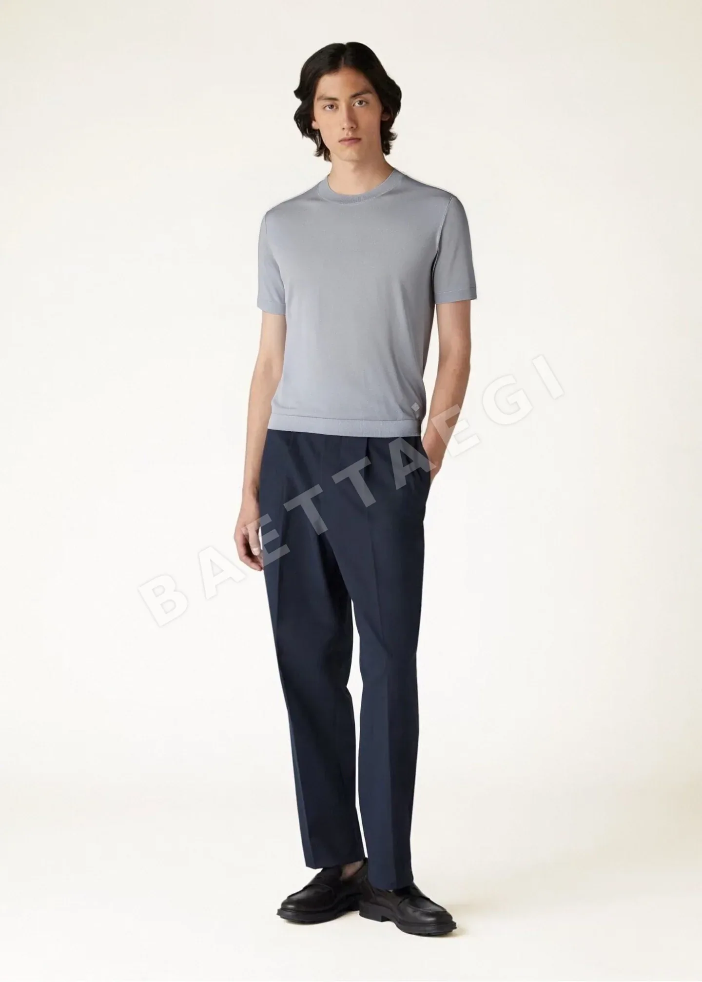 로로피아나 남성 린넨 반팔 티셔츠 상세 이미지 2