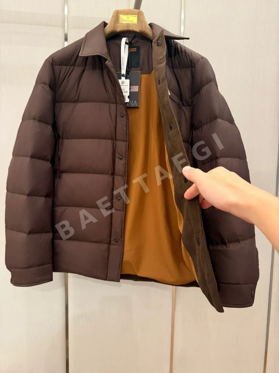 제냐 셔츠 카라 남성 패딩 재킷 상세 이미지 8
