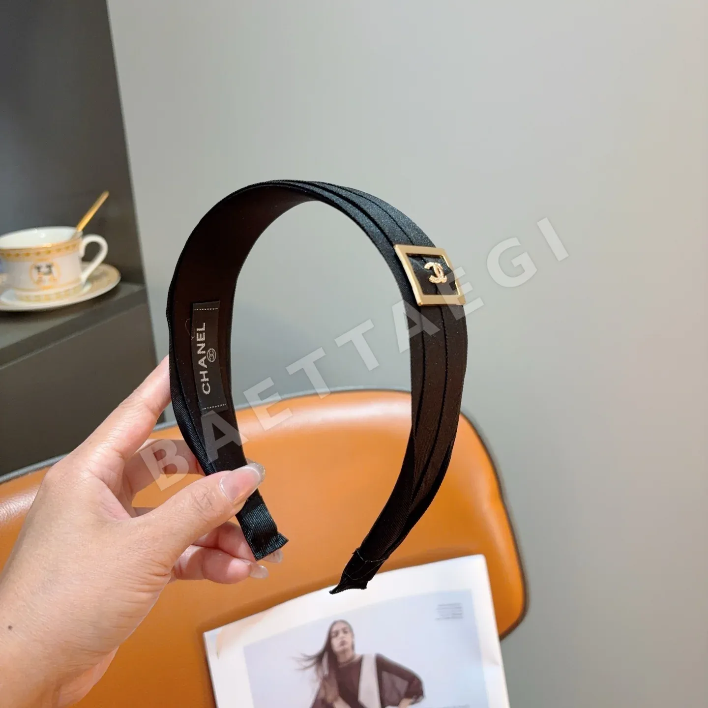 샤넬 더블 C 로고 미니 헤드밴드 헤어악세 상세 이미지 2