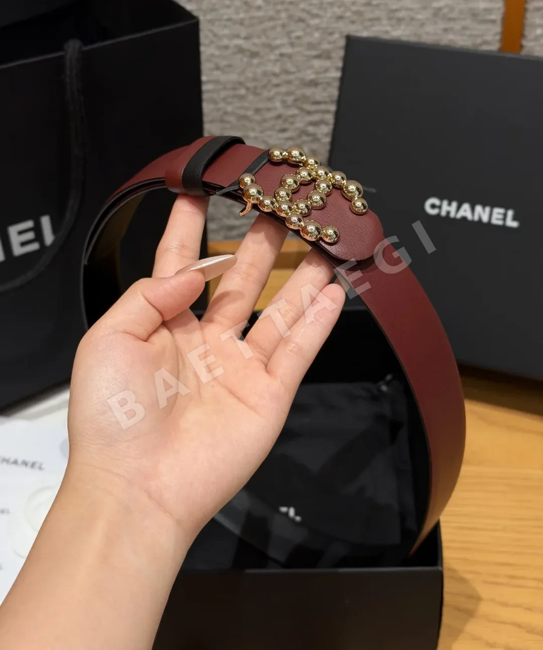 샤넬 리버시블 카프스킨 버클 벨트 상세 이미지 4