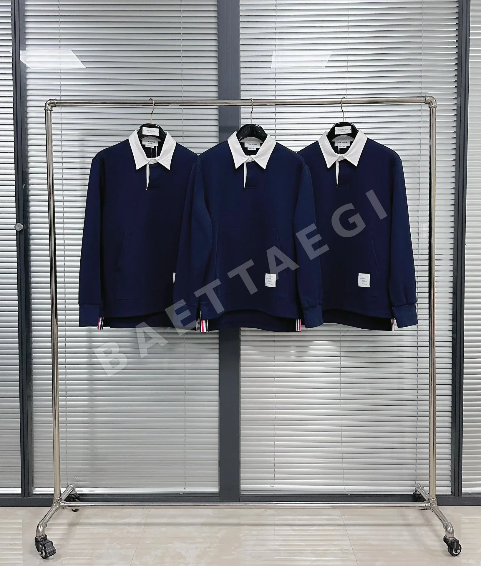 톰브라운 남성 면 폴로 긴팔 셔츠 142992