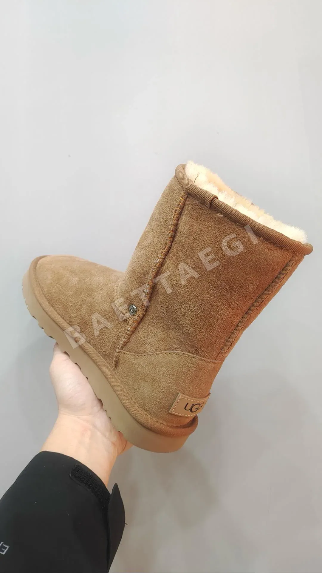 크롬하츠 부츠 카키 가죽 크로스 패치워크 상세 이미지 3