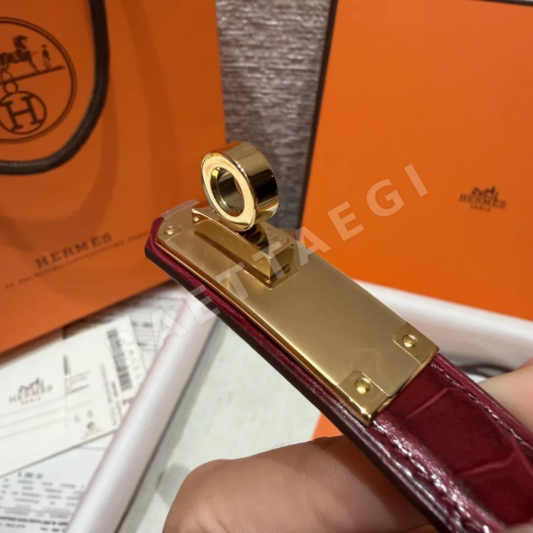 에르메스 켈리 버클 크로커다일 에펨 벨트 18mm 상세 이미지 5