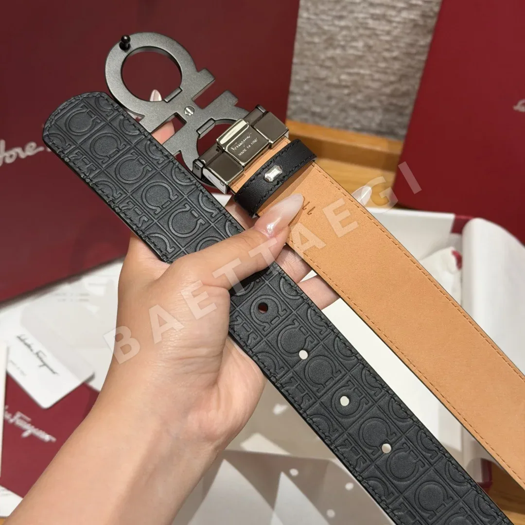 페레가모 JD350 양면 간치니 버클 벨트 35mm 상세 이미지 9